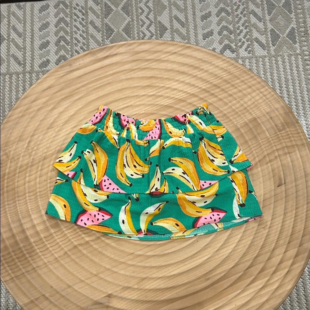 Old Navy Green and Yellow Fruit Print Skirt